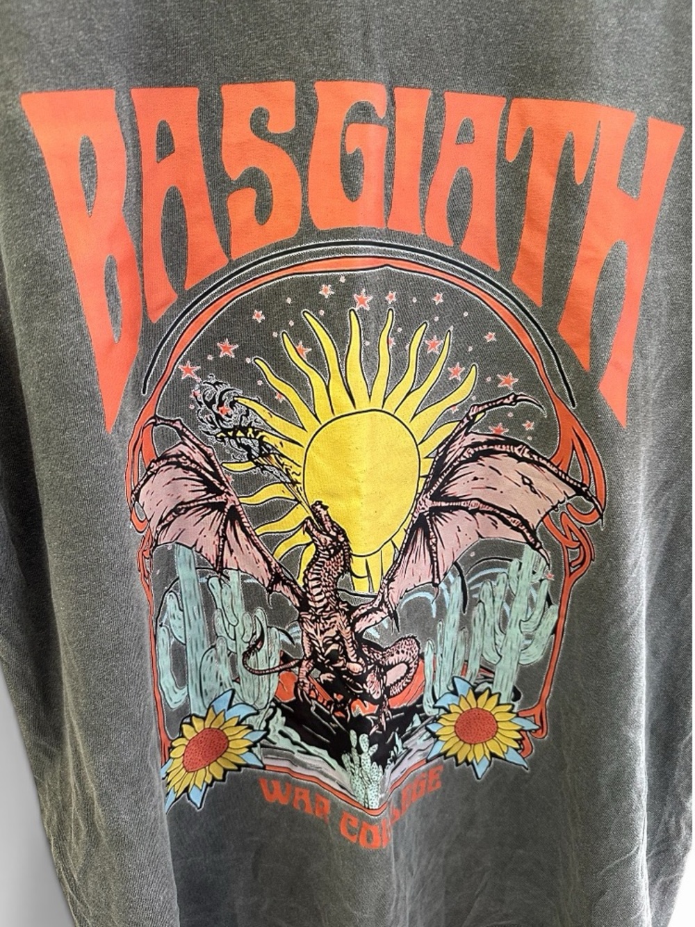 Fourth Wing Graphic Short Sleeve Tee Charcoal Great Condition Unisex Large - Picture 3 of 5